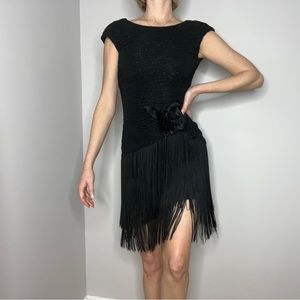 Vintage black fringe dress. Perfect condition! Size 2/4